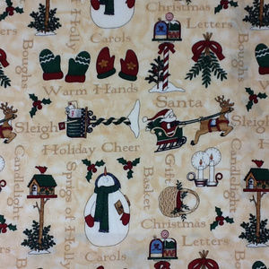 2 YDS Sewing Fabric 'DebbieMummHolidayCheer'44/45"